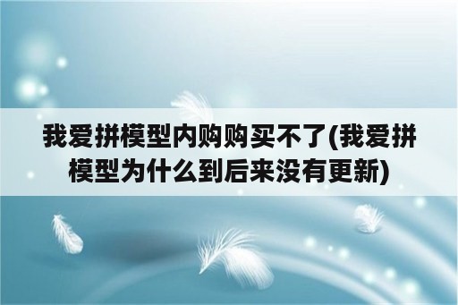 我爱拼模型内购购买不了(我爱拼模型为什么到后来没有更新)