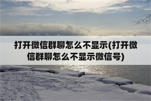 打开微信群聊怎么不显示(打开微信群聊怎么不显示微信号)