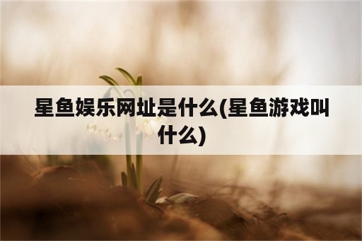 星鱼娱乐网址是什么(星鱼游戏叫什么)