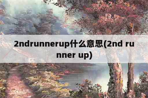 2ndrunnerup什么意思(2nd runner up)