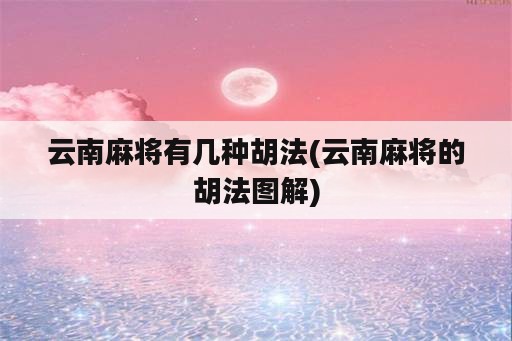 云南麻将有几种胡法(云南麻将的胡法图解)