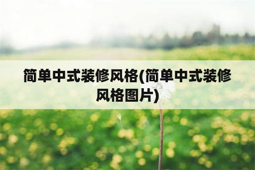 简单中式装修风格(简单中式装修风格图片)