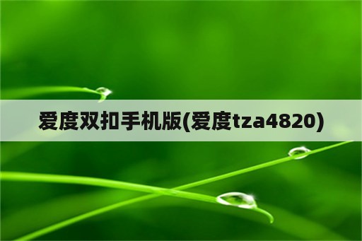 爱度双扣手机版(爱度tza4820)