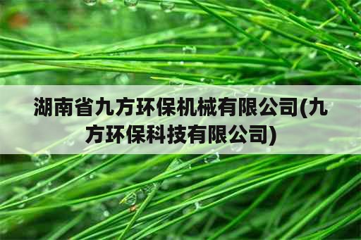 湖南省九方环保机械有限公司(九方环保科技有限公司)