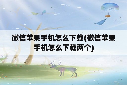 微信苹果手机怎么下载(微信苹果手机怎么下载两个)