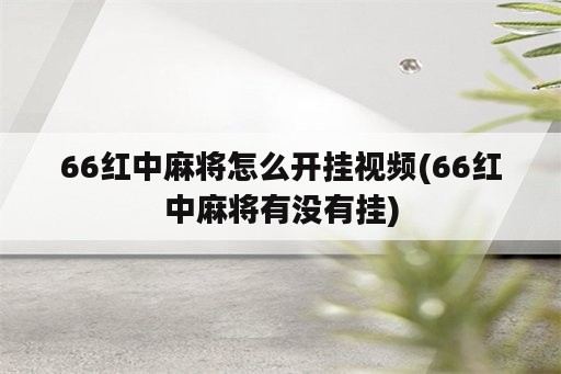 66红中麻将怎么开挂视频(66红中麻将有没有挂)