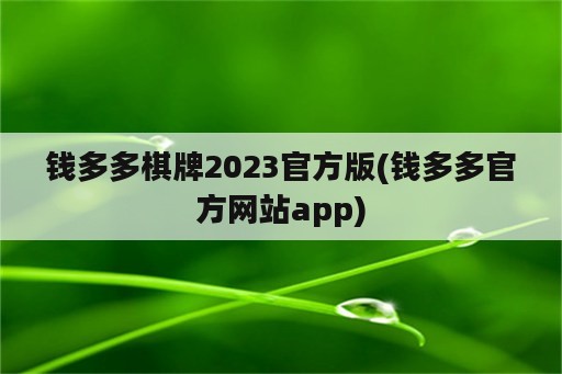 钱多多棋牌2023官方版(钱多多官方网站app)