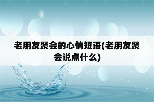 老朋友聚会的心情短语(老朋友聚会说点什么)