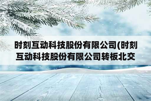 时刻互动科技股份有限公司(时刻互动科技股份有限公司转板北交所)