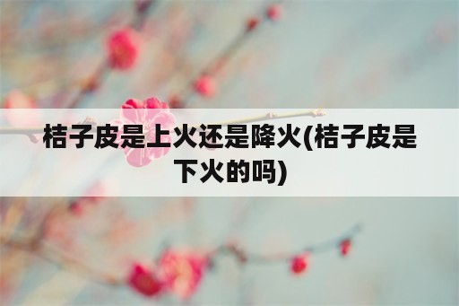 桔子皮是上火还是降火(桔子皮是下火的吗)