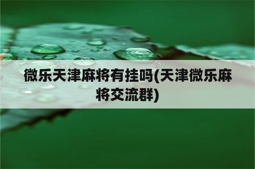 微乐天津麻将<strong>有挂</strong>吗(天津微乐麻将交流群)