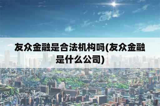 友众金融是合法机构吗(友众金融是什么公司)