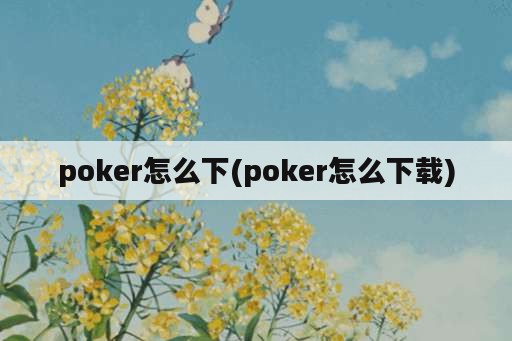 poker怎么下(poker怎么下载)