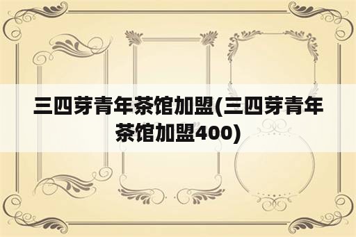 三四芽青年茶馆加盟(三四芽青年茶馆加盟400)