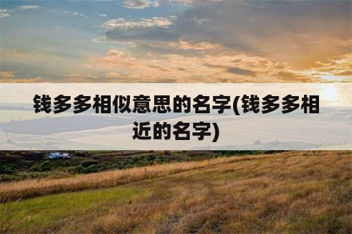 钱多多相似意思的名字(钱多多相近的名字)