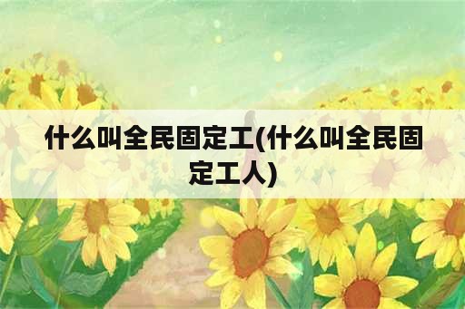 什么叫全民固定工(什么叫全民固定工人)