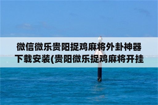 微信微乐贵阳捉鸡麻将外卦神器下载安装(贵阳微乐捉鸡麻将开挂神器下载)