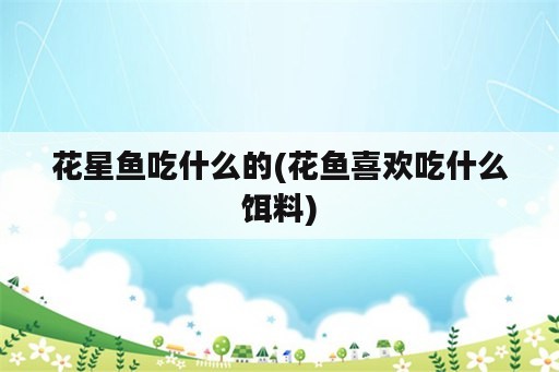 花星鱼吃什么的(花鱼喜欢吃什么饵料)