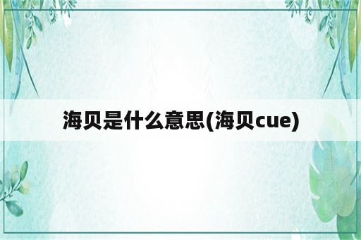 海贝是什么意思(海贝cue)