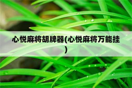 心悦麻将胡牌器(心悦麻将万能挂)