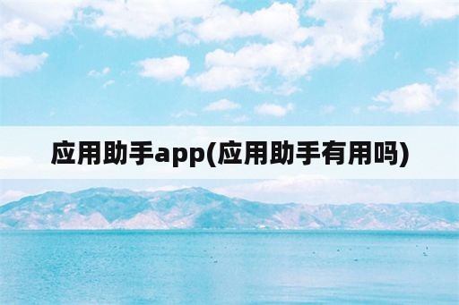 应用助手app(应用助手有用吗)