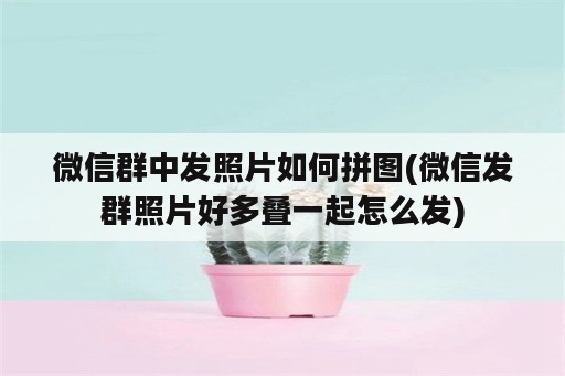 微信群中发照片如何拼图(微信发群照片好多叠一起怎么发)