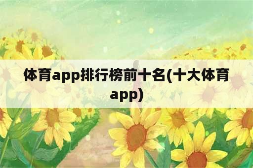 体育app排行榜前十名(十大体育app)