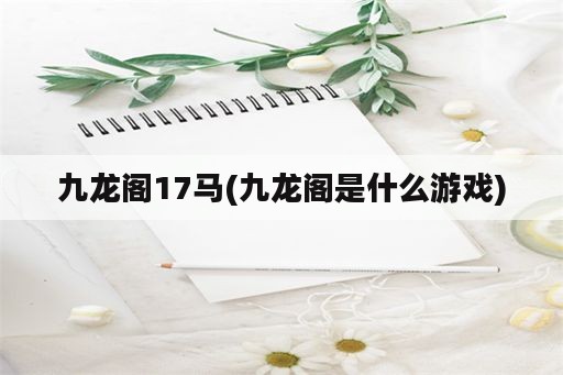 九龙阁17马(九龙阁是什么游戏)