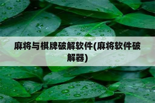 麻将与<strong>棋牌</strong>破解软件(麻将软件破解器)