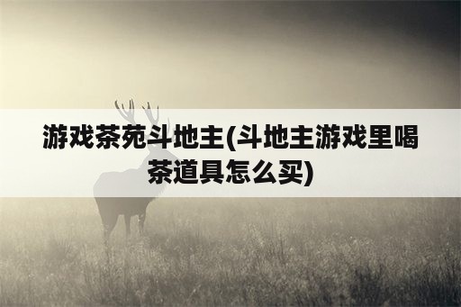 游戏茶苑斗地主(斗地主游戏里喝茶道具怎么买)