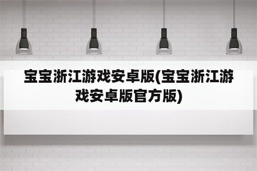 宝宝浙江游戏安卓版(宝宝浙江游戏安卓版官方版)