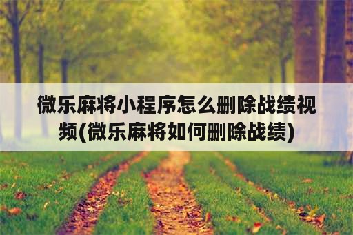 微乐麻将小程序怎么删除战绩视频(微乐麻将如何删除战绩)