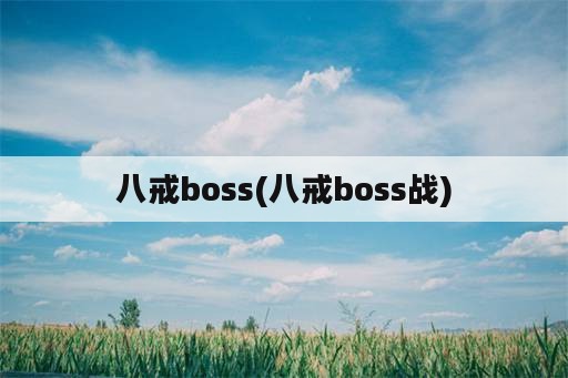 八戒boss(八戒boss战)