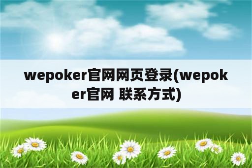 wepoker官网网页登录(wepoker官网 联系方式)