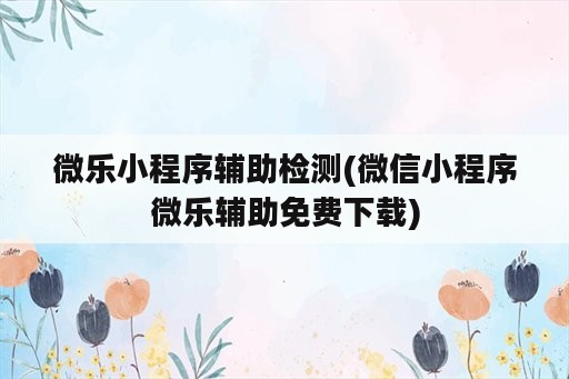 微乐小程序辅助检测(微信小程序微乐辅助免费下载)