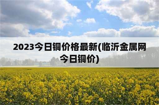 2023今日铜价格最新(临沂金属网今日铜价)