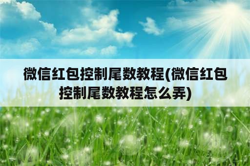 微信红包控制尾数教程(微信红包控制尾数教程怎么弄)