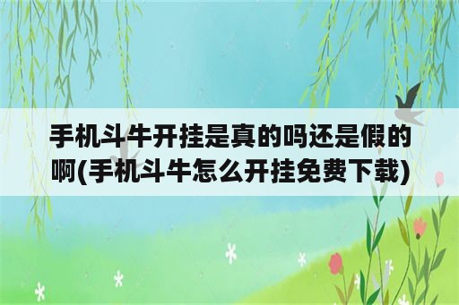 手机斗牛开挂是真的吗还是假的啊(手机斗牛怎么开挂免费下载)